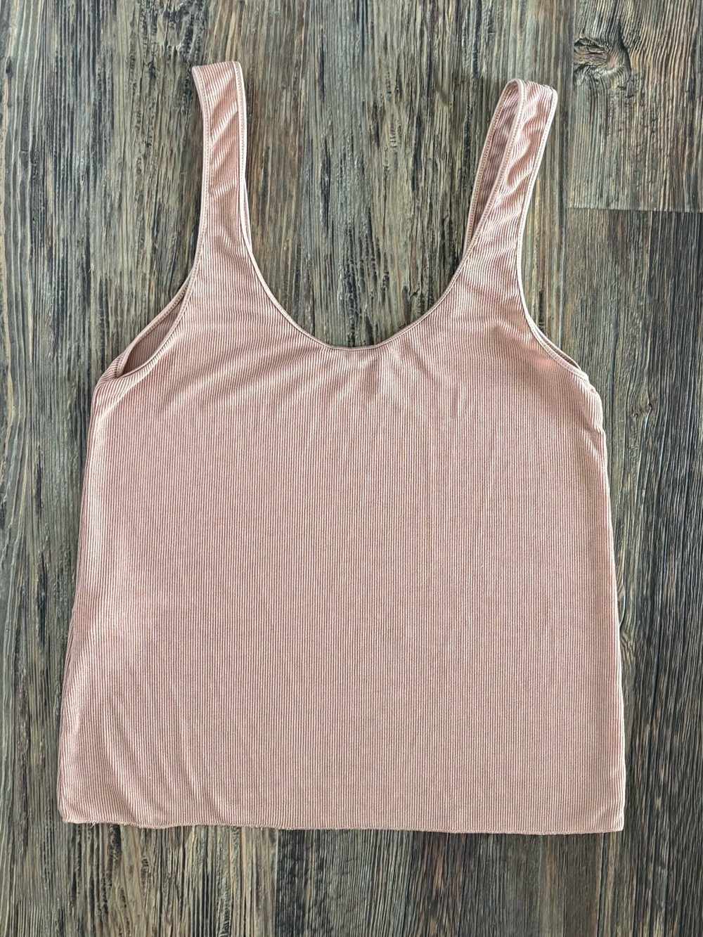 Zara Ribbed Tank Top Size Small Beige Sleeveless Scoop Neck RN77302 Summer Basic - Picture 2 of 7
